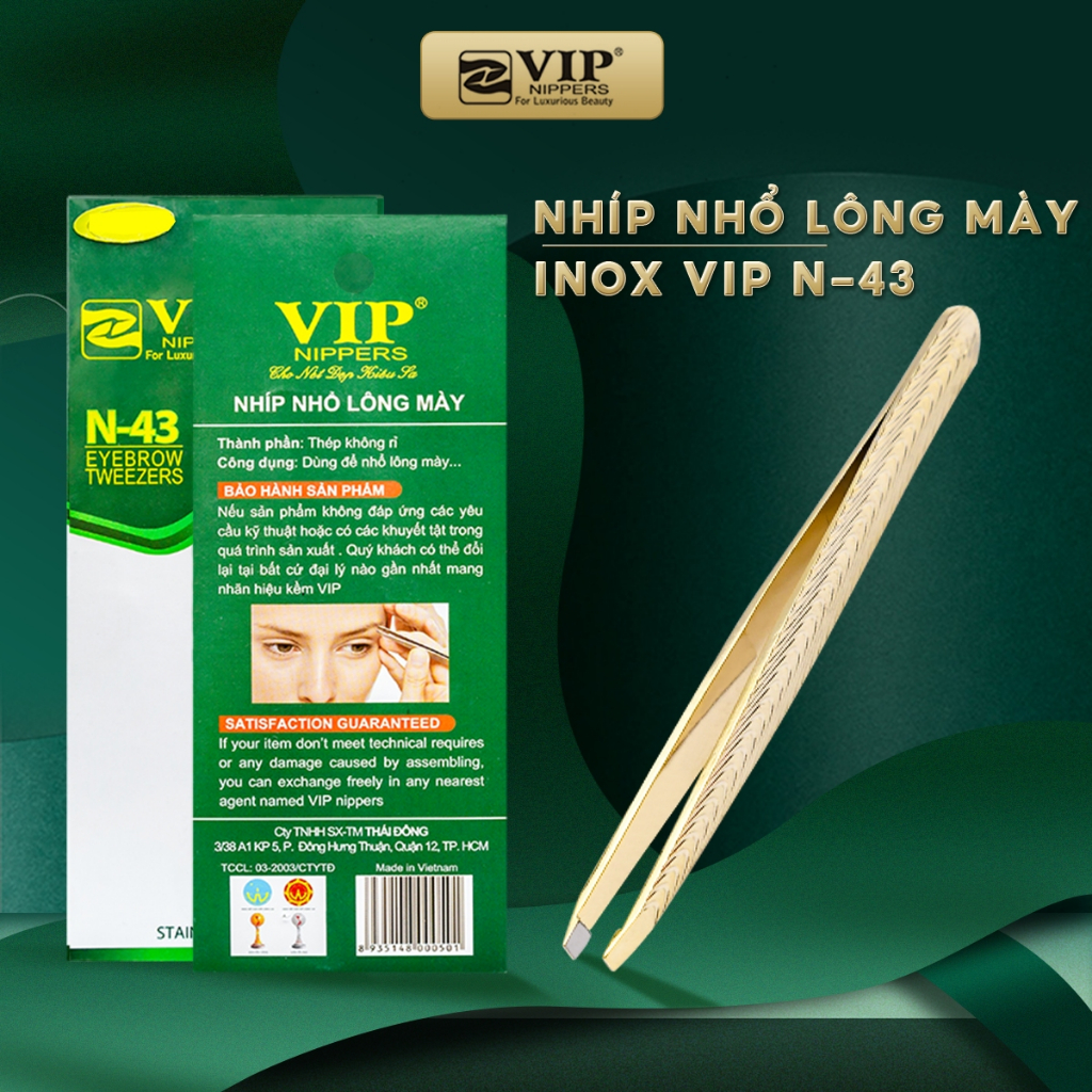 Nhíp Nhổ Lông Mày, Lông Nách, Lông Mũi Inox VIP, N-36, N-37, N-38, N-42, N-43, N-44
