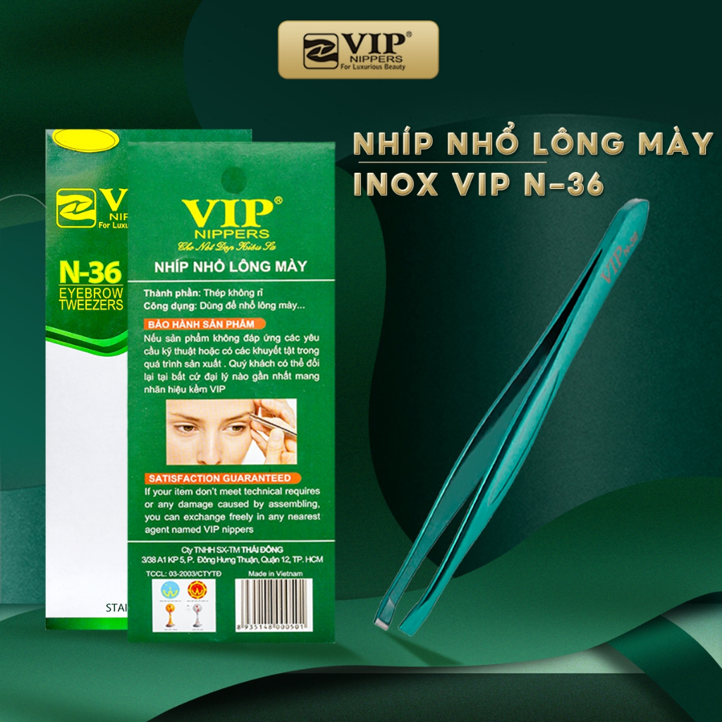 Nhíp Nhổ Lông Mày, Lông Nách, Lông Mũi Inox VIP, N-36, N-37, N-38, N-42, N-43, N-44