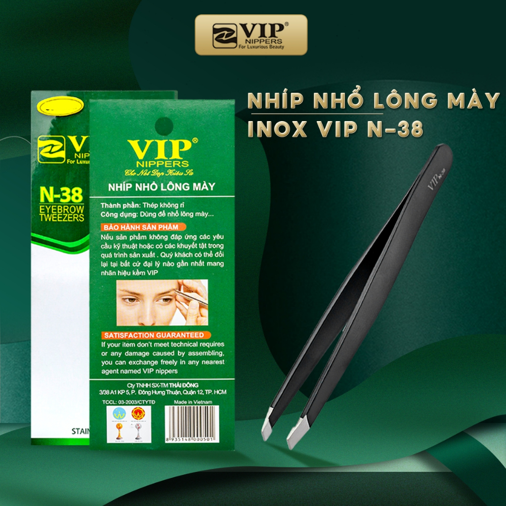 Nhíp Nhổ Lông Mày, Lông Nách, Lông Mũi Inox VIP, N-36, N-37, N-38, N-42, N-43, N-44