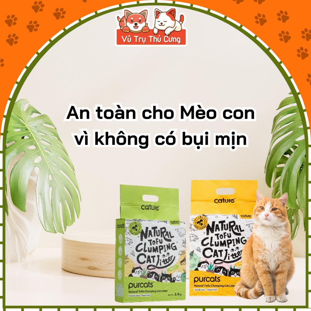 Cát Đậu Nành Cho Mèo Natural Tofu Cature 6L Hương Trà xanh, Sữa