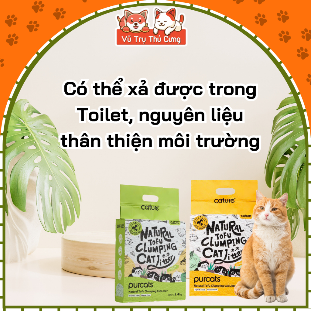 Cát Đậu Nành Cho Mèo Natural Tofu Cature 6L Hương Trà xanh, Sữa