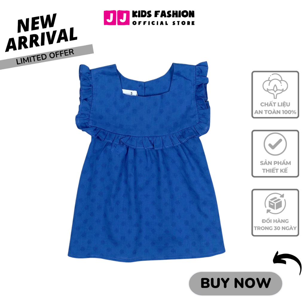Áo sơ mi cho bé gái tay cánh tiên chất boil nhẹ nhàng, dễ thương - JJ Kids