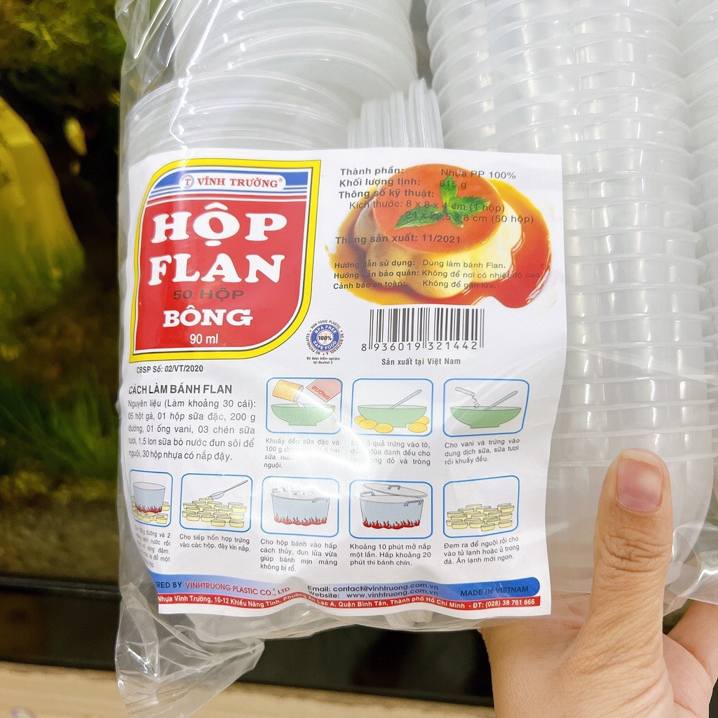 50 Hủ flan BÔNG Hoa Vĩnh trường 90ml  - Hủ làm bánh flan, Caramen có nắp CAO CẤP