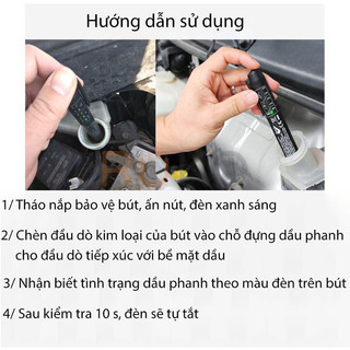Bút Kiểm Tra Dầu Phanh Ô Tô KÈM PIN, bút thử dầu phanh