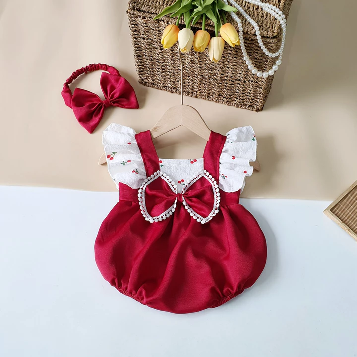 body váy bé gái dễ thương 🍓[𝐓𝐀̣̆𝐍𝐆 𝐊𝐄̀𝐌 Turban🍓 Su Shop- body thiết kế đầy tháng, sinh nhật, thôi nôi cho bé