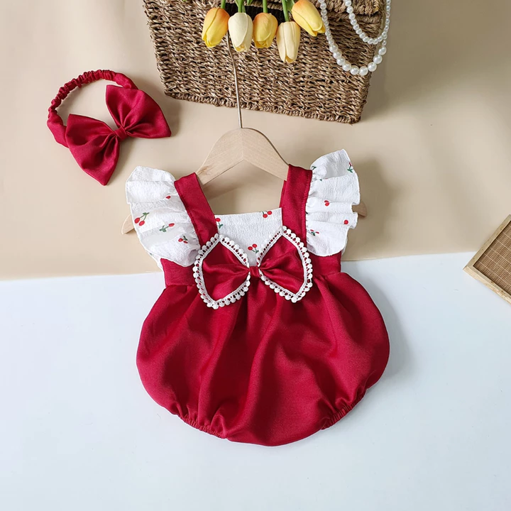 body váy bé gái dễ thương 🍓[𝐓𝐀̣̆𝐍𝐆 𝐊𝐄̀𝐌 Turban🍓 Su Shop- body thiết kế đầy tháng, sinh nhật, thôi nôi cho bé