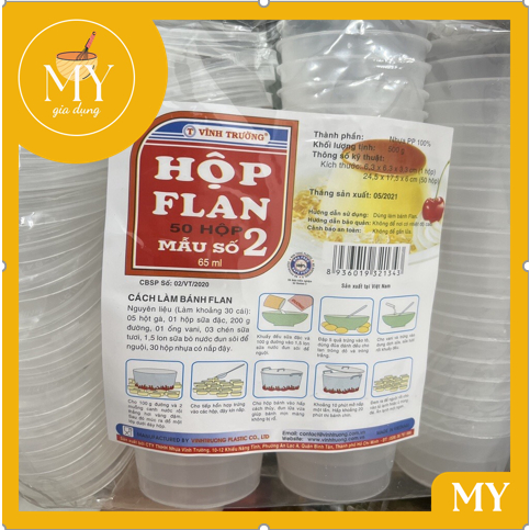 Combo 30 - 50 Hũ bánh flan Vĩnh Trường số 2 65ml ,Caramen có nắp CAO CẤP