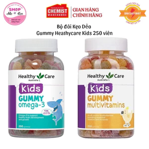 Kẹo Gummy bổ sung Multivitamin và Omega 3 Healthy Care 250v của Úc giúp bé yêu khoẻ mạnh mau lớn