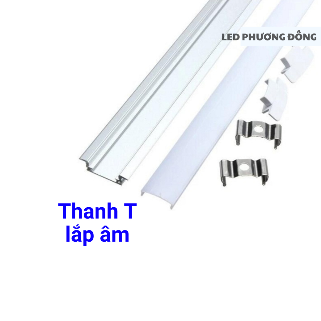 Thanh nhôm định hình Dùng cho LED thanh LED dây dán trang trí Dài 1m