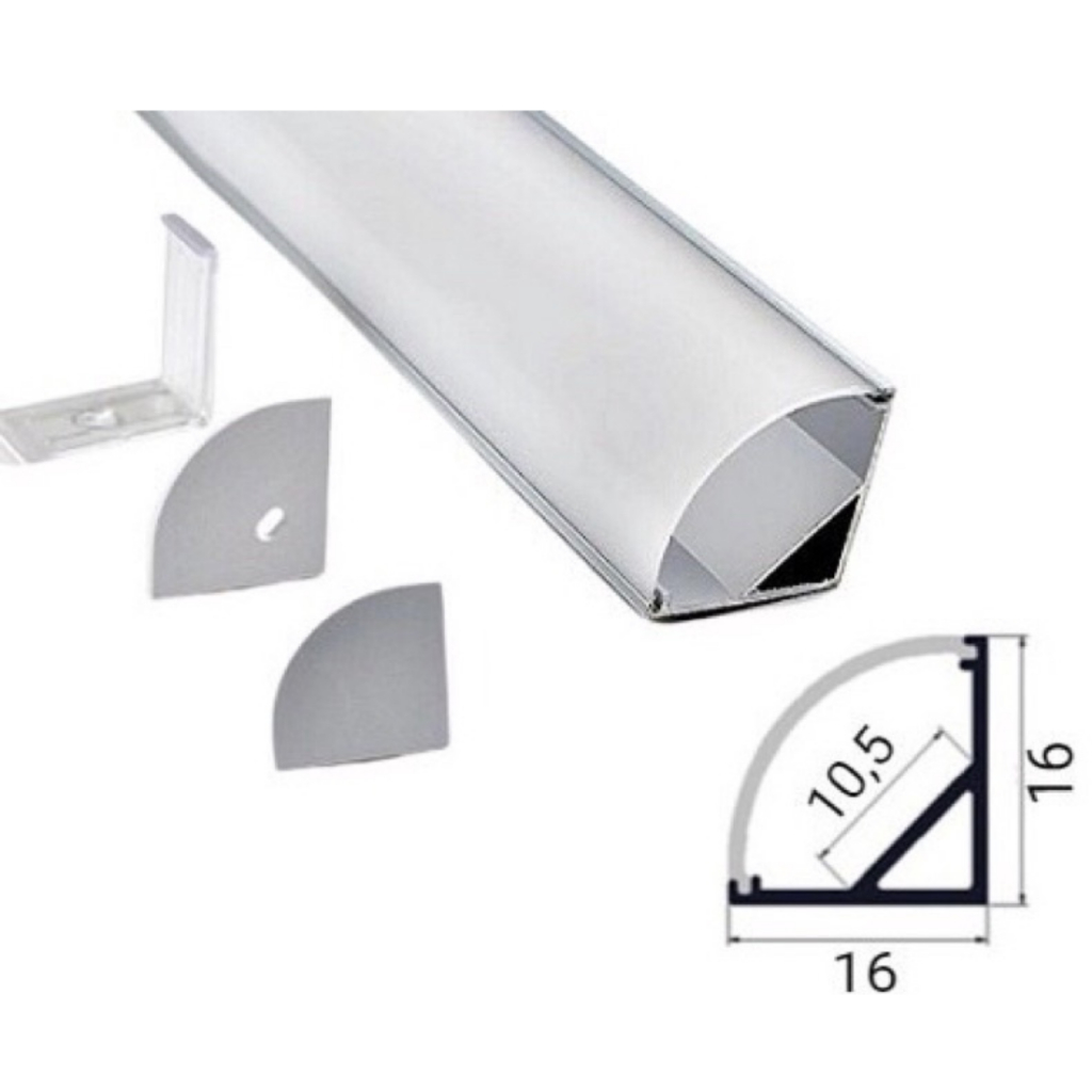 Thanh nhôm định hình Dùng cho LED thanh LED dây dán trang trí Dài 1m