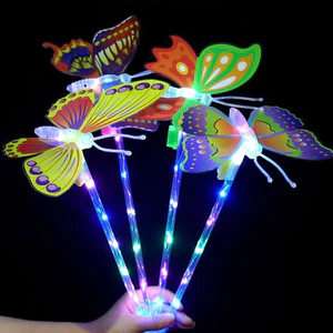 Bướm phát sáng đèn led nhấp nháy 3 chê độ sáng có cán cầm. Đồ chơi trung thu rẻ đẹp
