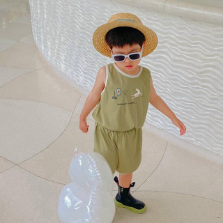 Set bộ hè ba lỗ bé trai thiết kế style Hàn Quốc hình vịt | ảnh thật Dương Oyy2022012