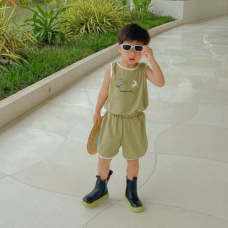 Set bộ hè ba lỗ bé trai thiết kế style Hàn Quốc hình vịt | ảnh thật Dương Oyy2022012
