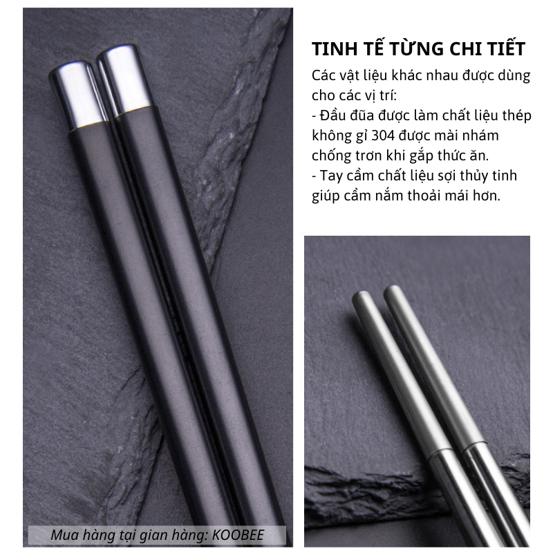 Set 10 Đôi Đũa Inox 304 Không Gỉ Kháng Khuẩn Chống Trợn Chịu Nhiệt - Bộ Đũa Ăn Cơm Không Mốc Cao Cấp (BA18)