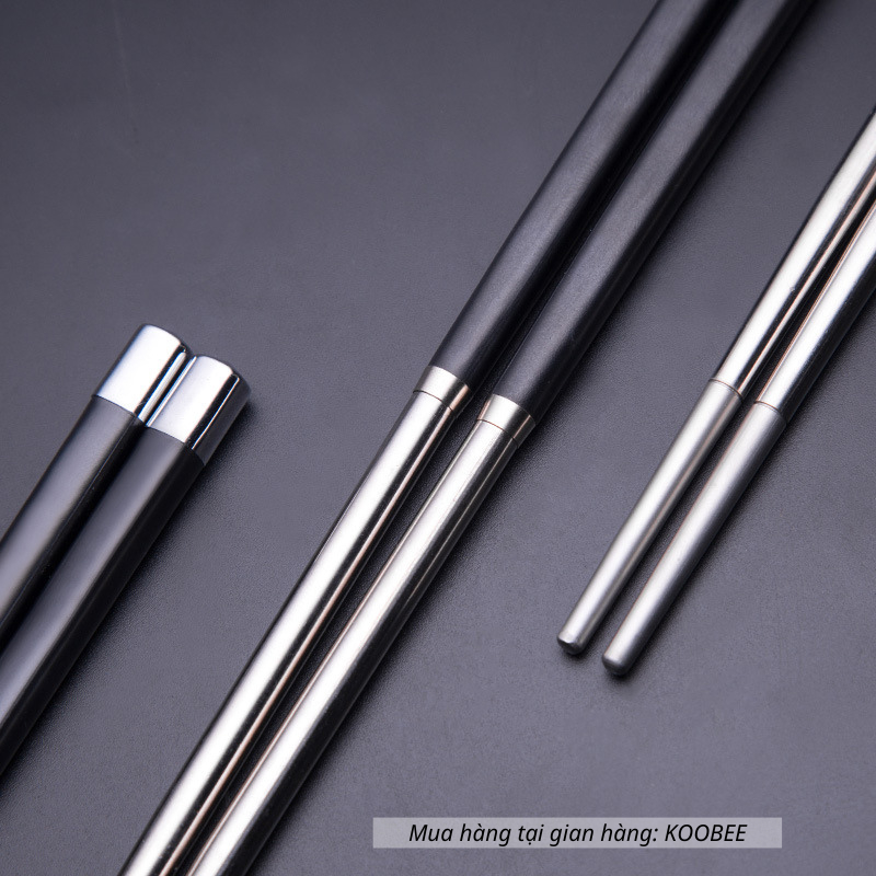 Set 10 Đôi Đũa Inox 304 Không Gỉ Kháng Khuẩn Chống Trợn Chịu Nhiệt - Bộ Đũa Ăn Cơm Không Mốc Cao Cấp (BA18)