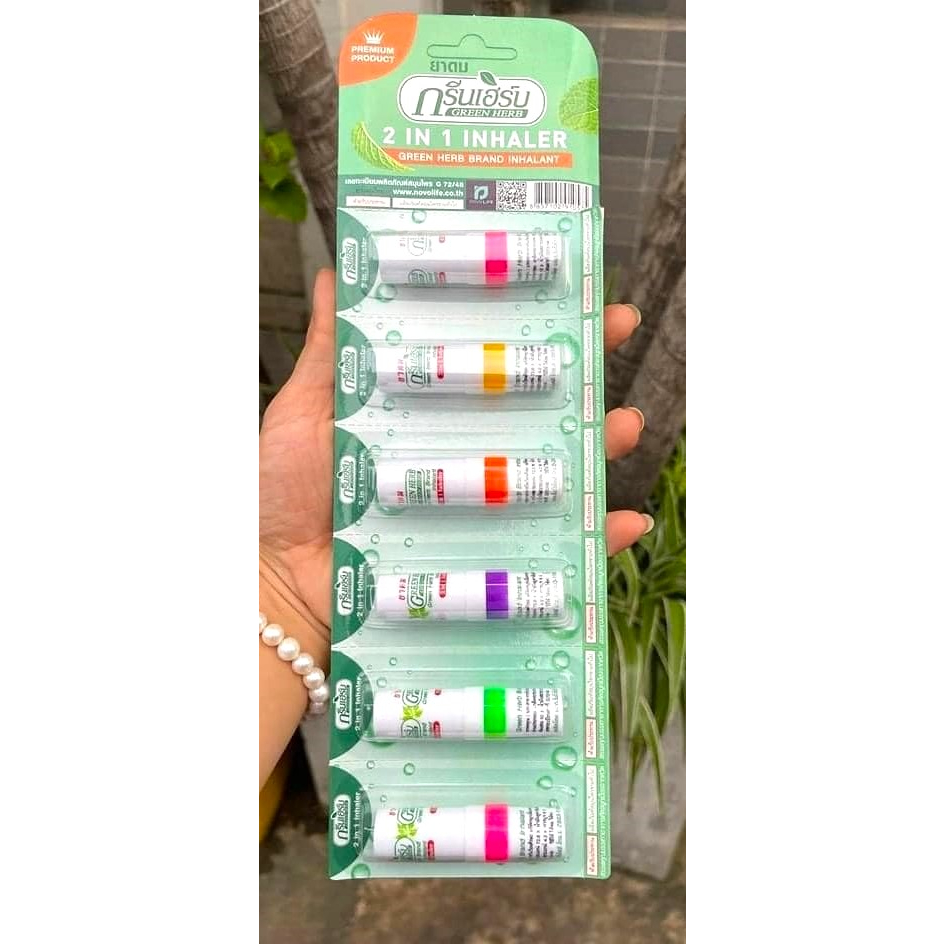 (Chính Hãng) Ống Hít Thông Mũi 2in1 Green Herb Thái - 1 Ống