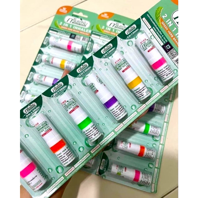 (Chính Hãng) Ống Hít Thông Mũi 2in1 Green Herb Thái - 1 Ống