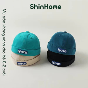 Mũ nón beanie tròn không vành miki hat cho bé trai bé gái 0 - 3 tuổi ShinHome