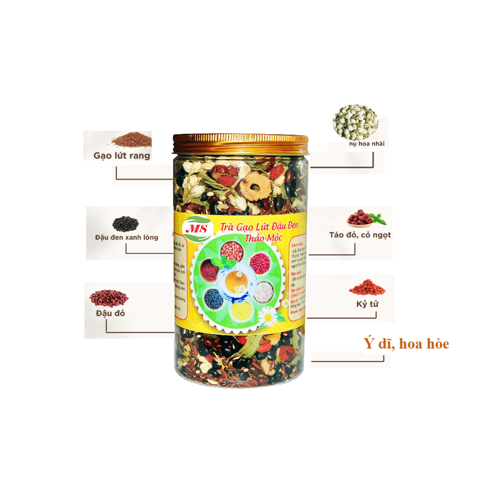 Trà Gạo Lứt MS Thanh lọc gan, Giải độc cơ thể nguyên liệu tự nhiên 500gr