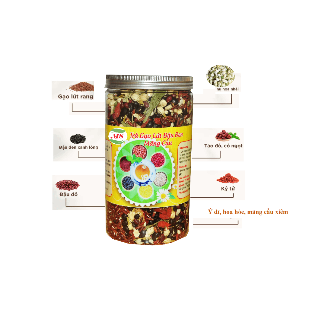 Trà Gạo Lứt MS Thanh lọc gan, Giải độc cơ thể nguyên liệu tự nhiên 500gr