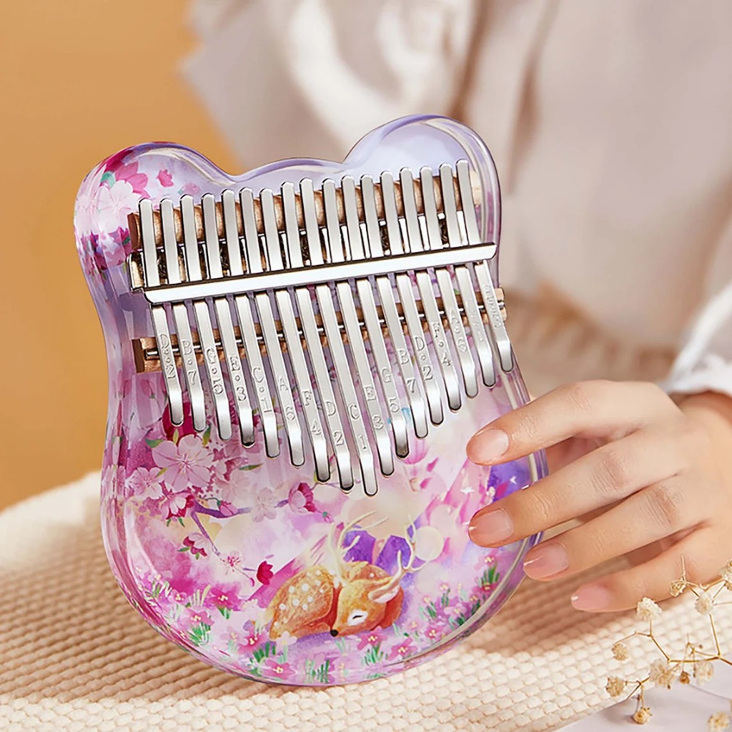 Đàn Kalimba 17 phím kalimba trong suốt, Thumb Piano phong cách dễ thương - Full Phụ Kiện