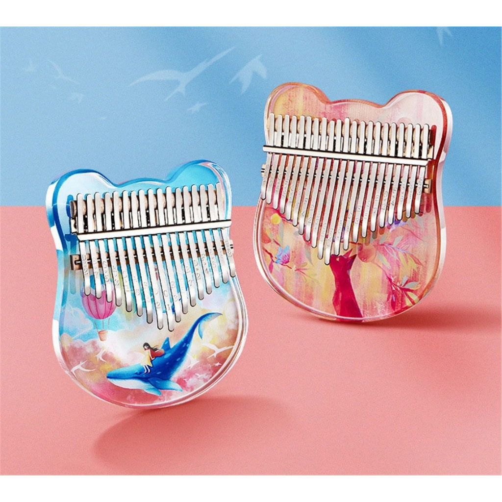 Đàn Kalimba 17 phím kalimba trong suốt, Thumb Piano phong cách dễ thương - Full Phụ Kiện