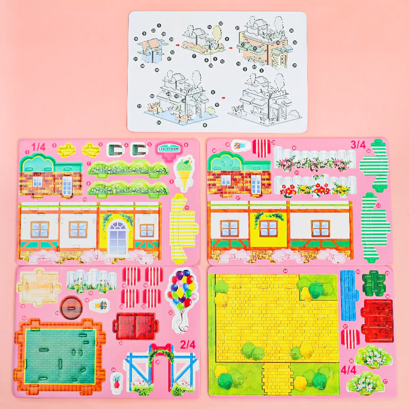 Bộ Mô Hình Lắp Ghép 3D Bằng Xốp Đáng Yêu Size Vừa Cho Bé_đồ trang trí cho bé học thủ công