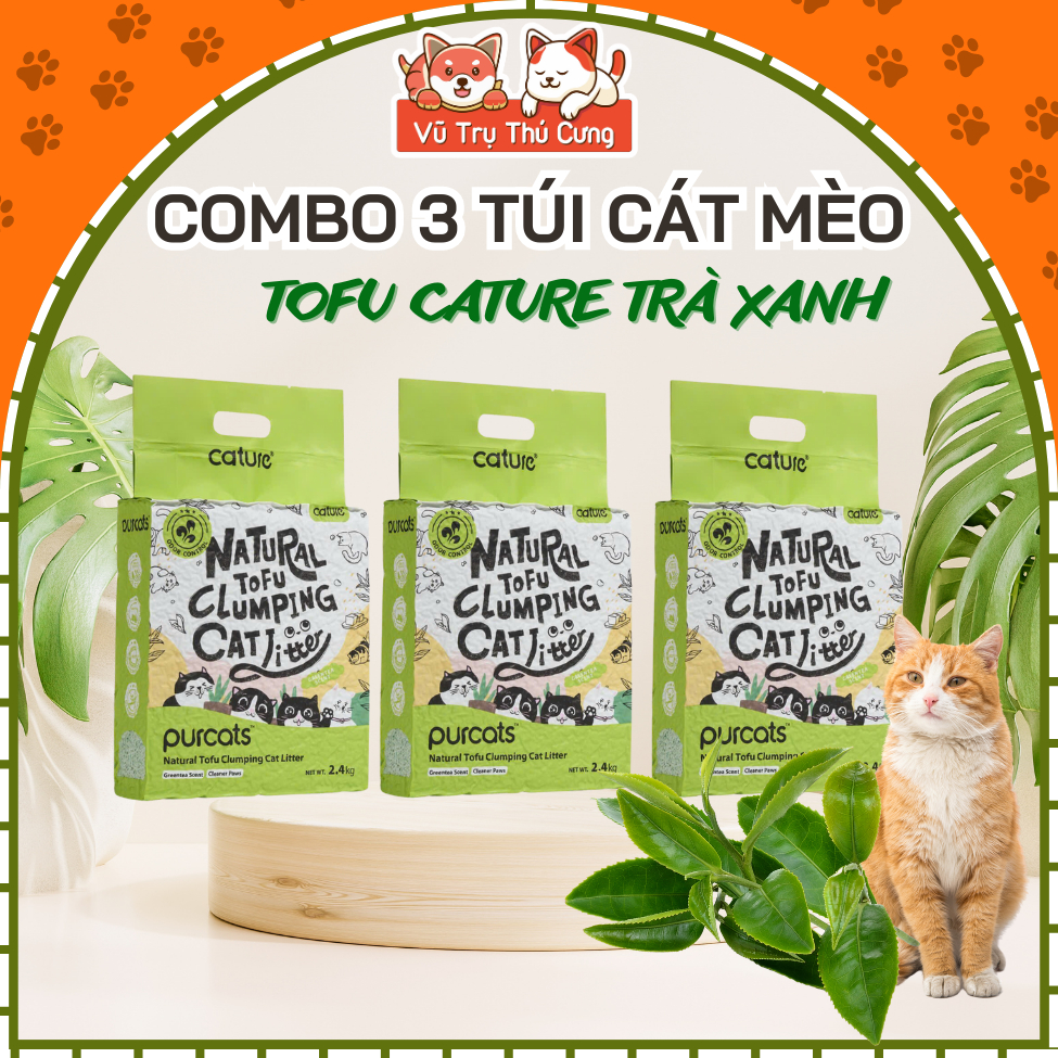 Combo 3 Túi Cát Đậu Nành Natural Tofu Cature Cho Mèo Đi Vệ Sinh