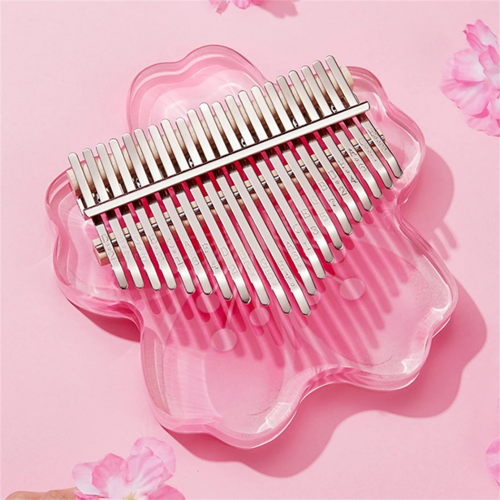 Đàn Kalimba Thumb Piano 17 key Hoa Anh Đào Trong Suốt Chất Liệu Acrylic 17 Phím - Tặng Full Phụ Kiện