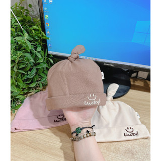 Mũ/ nón củ tỏi Lucky cho bé từ sơ sinh vải cotton mềm mịn phong cách Hàn Quốc