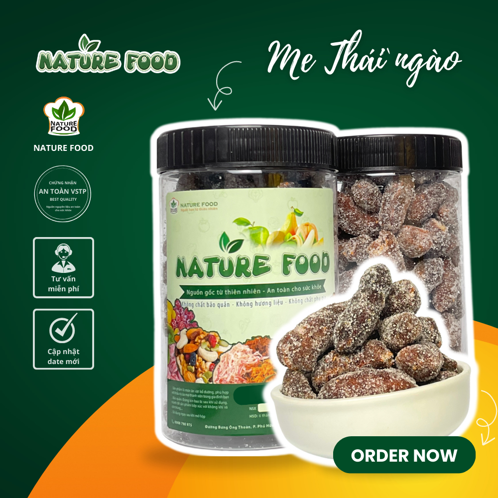 [HỘP 500GR] ME THÁI SẤY NGÀO ĐƯỜNG NATURE FOOD | Shopee Việt Nam