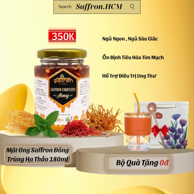Mật Ong Saffron Đông Trùng Hạ Thảo Saffron Cordyceps Honey 180ml/lọ