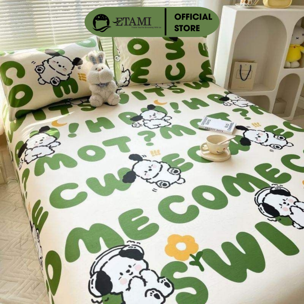 Ảnh Bộ ga giường cotton poly 3 món nhiều mẫu ga trải giường + 2 vỏ gối nằm hàng loại 1 được chọn màu 2