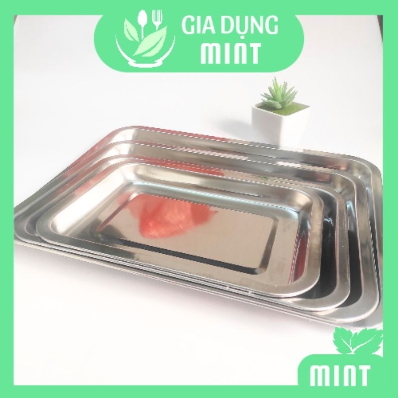 Khay Inox chữ nhật, mâm inox loại dày đủ kích thước từ nhỏ tới lớn ...