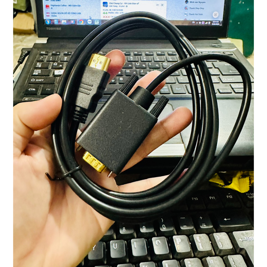 Dây Cáp chuyển đổi tín hiệu HDMI sang VGA chuẩn 1080p dài 1.8m, Cáp ...