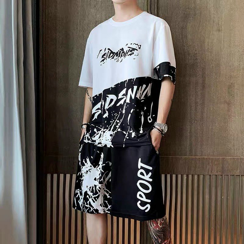 ❤️ MẪU MỚI ❤️ Đồ bộ nam mùa hè cổ tròn cộc tay loang RKIGFN LUB sét thể thao thun mè dưới 80kg L1