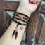 Vòng tay trầm hương sánh chìm 6mm 108 hạt mix charm hồ ly đào hoa bọc bạc-phong thủy thời trang