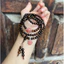 Vòng tay trầm hương sánh chìm 6mm 108 hạt mix charm hồ ly đào hoa bọc bạc-phong thủy thời trang
