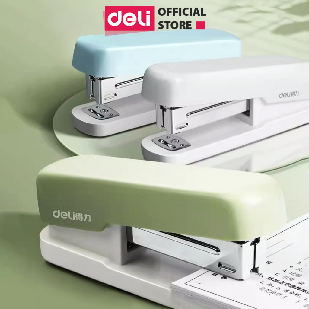 Dập Ghim Học Sinh Văn Phòng Mini Deli 25 Trang Ghim Bấm Màu Pastel Nhỏ Gọn Tiện Lợi Sử Dụng Ghim 24/6 & 26/6