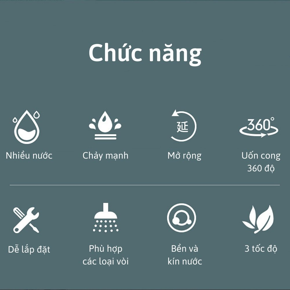 [RẺ VÔ ĐỊCH] Vòi Rửa Bát Vòi Xịt Tăng Áp Bồn Rửa Bát Xoay 360 Độ 3 Chế Độ Nước