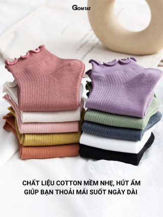 [FLASH SALE] Tất nữ cổ ngắn nhún bèo mùa hè GOMTAT, vớ cổ bèo mềm mại, êm chân, tôn dáng chân - MIA-2004