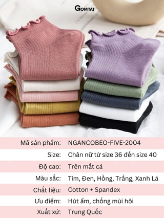 [FLASH SALE] Tất nữ cổ ngắn nhún bèo mùa hè GOMTAT, vớ cổ bèo mềm mại, êm chân, tôn dáng chân - MIA-2004