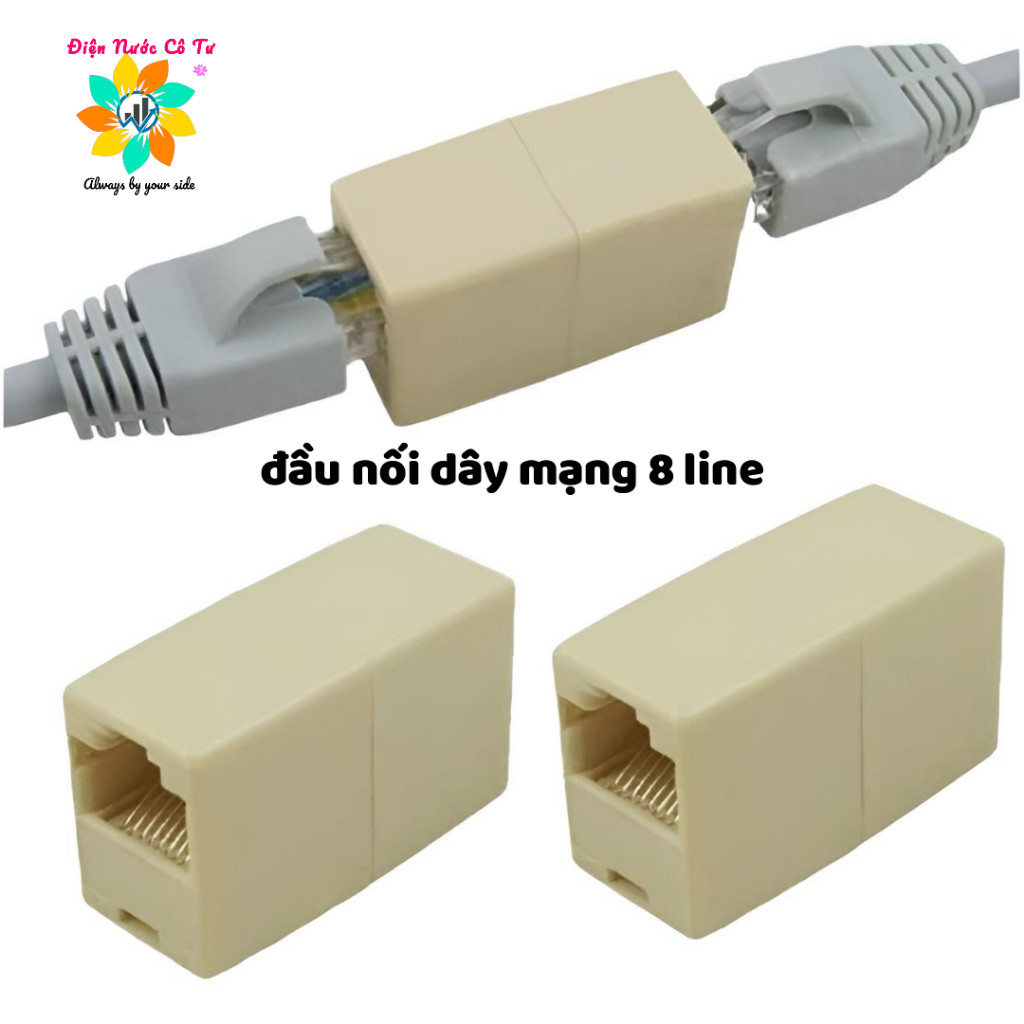 Đầu nối dây mạng LAN RJ45 dùng để nối 2 đầu cáp mạng bị đứt. Cục nối ...