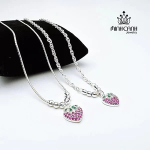 Dây Chuyền Bi Xoắn Mix Dâu Tây Cho Bé Gái - Minh Canh Jewelry