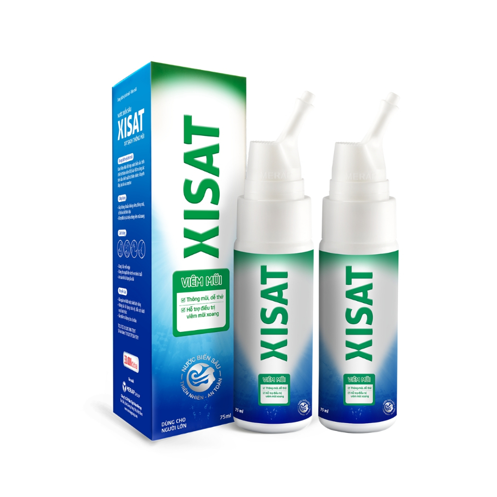 COMBO 2 Xịt mũi nước biển sâu XISAT 75ml hỗ trợ giảm viêm mũi, nghẹt mũi, viêm xoang,tinh dầu khuynh diệp - T302201017_2