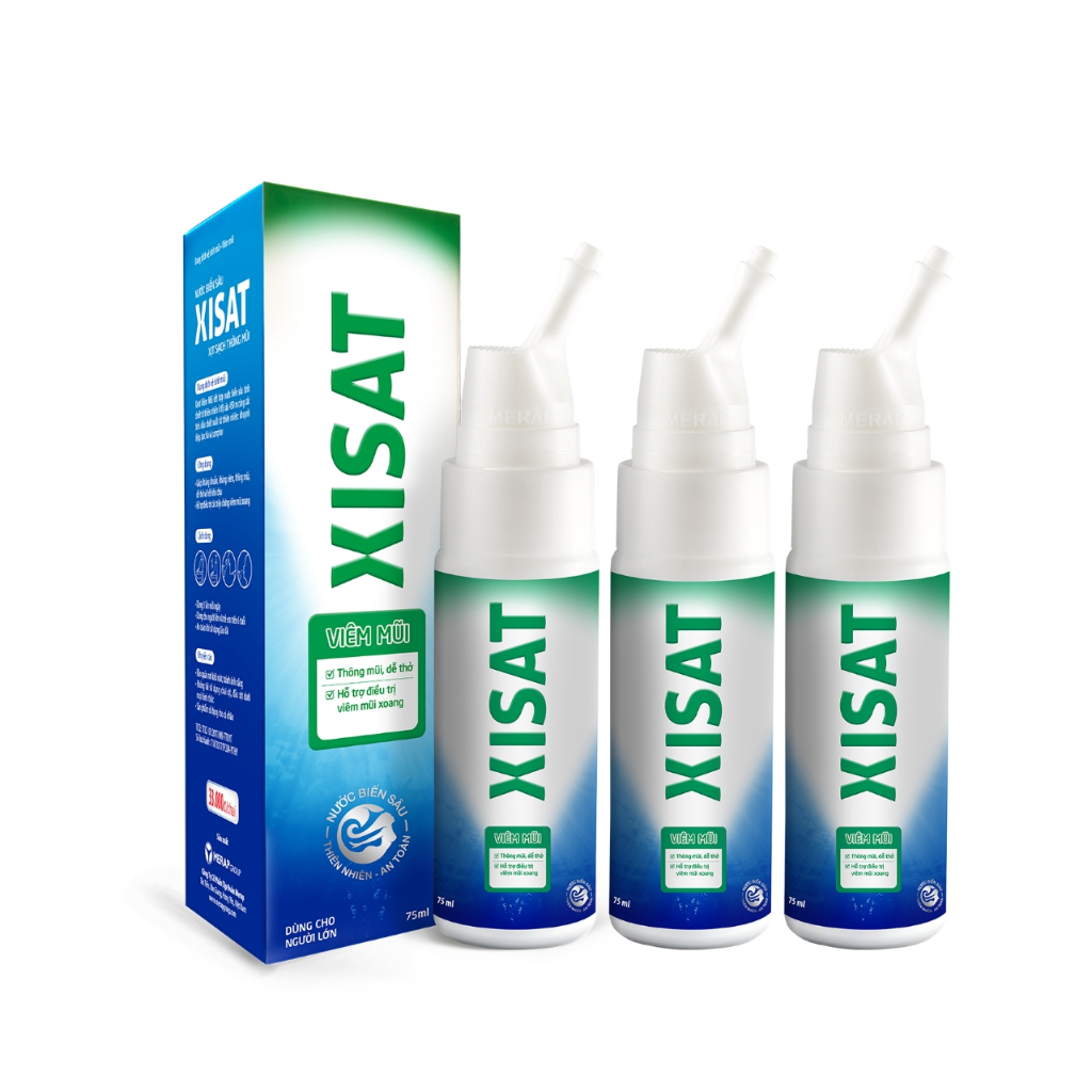 COMBO 3 Xịt mũi nước biển sâu XISAT 75ml hỗ trợ giảm viêm mũi, nghẹt mũi, viêm xoang,tinh dầu khuynh diệp - T302201017_3