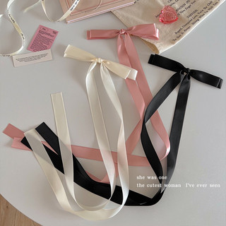 Kẹp tóc nơ lụa rủ dài tiểu thư lolita Chồi accessories, kẹp tóc nơ đuôi dài Y001