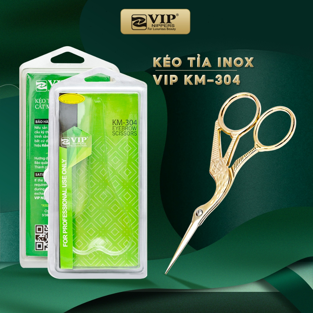 Kéo Cắt Phom Móng, Tỉa Lông Mày Inox VIP