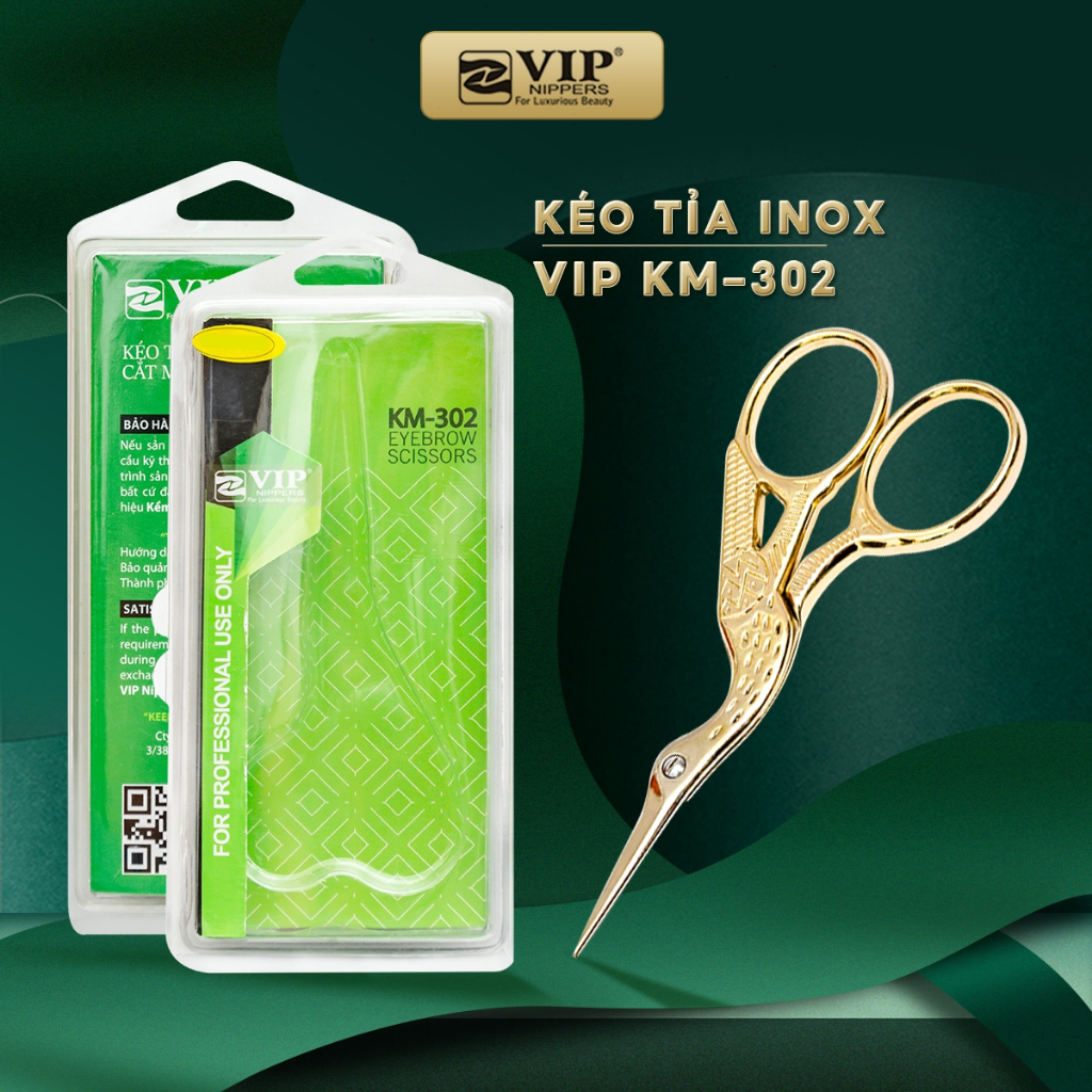 Kéo Cắt Phom Móng, Tỉa Lông Mày Inox VIP