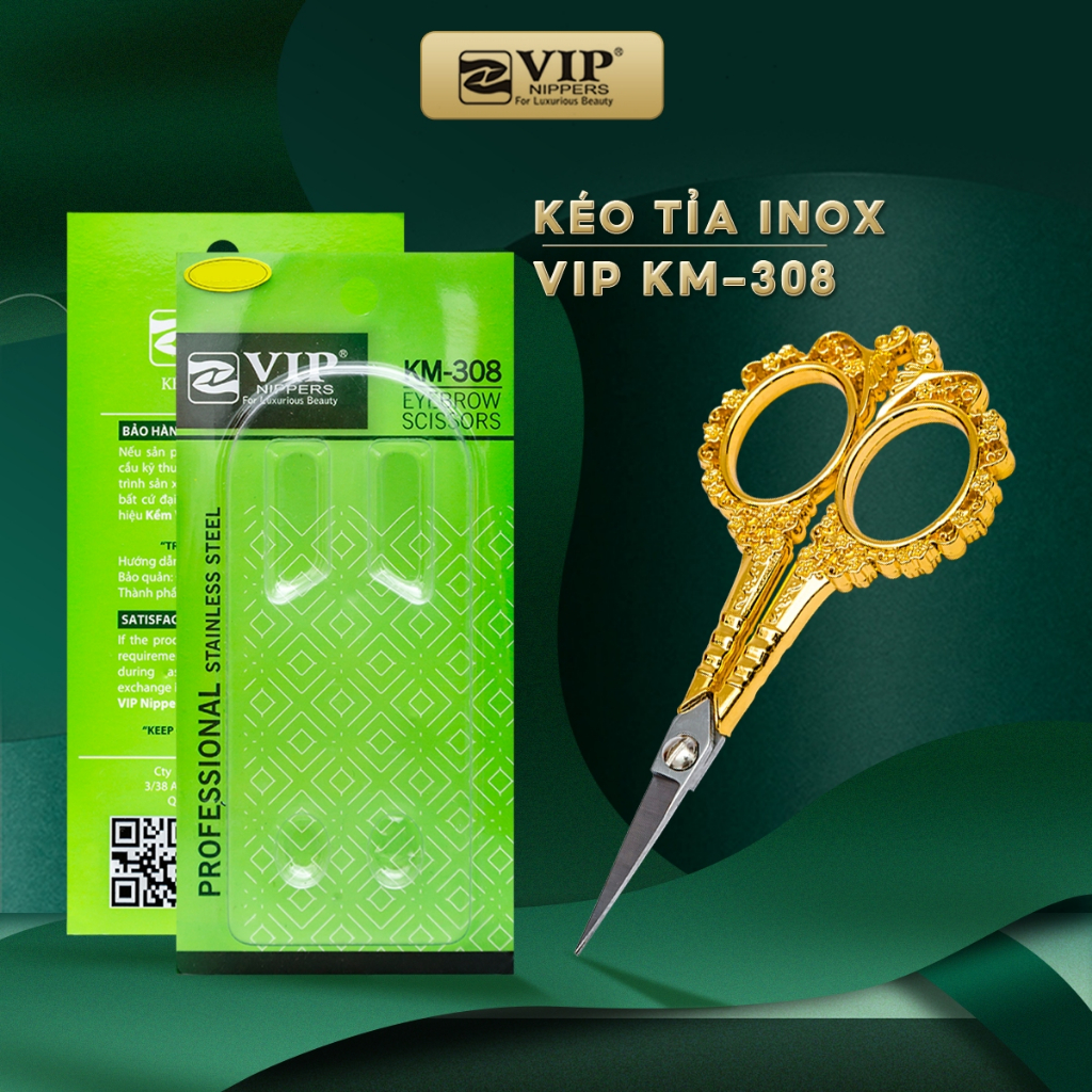 Kéo Cắt Phom Móng, Tỉa Lông Mày Inox VIP